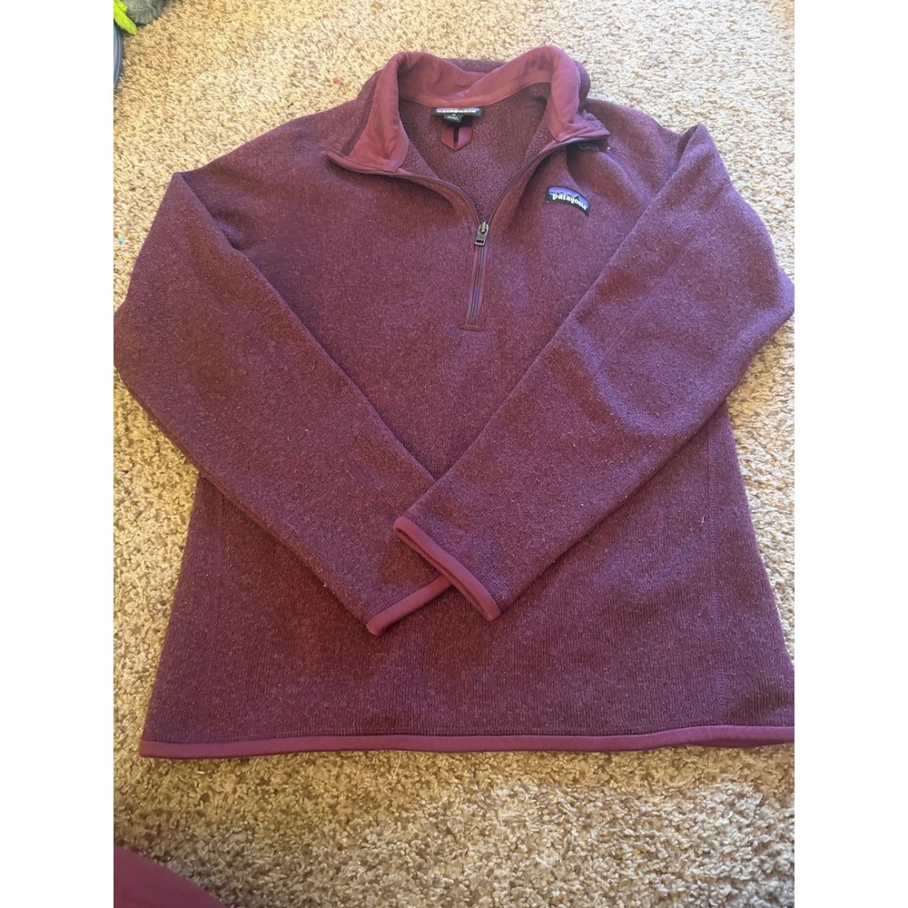 Patagonia Better Sweater Womens Medium Burgundy 1/4 Zip Fleece Pullover Jacket